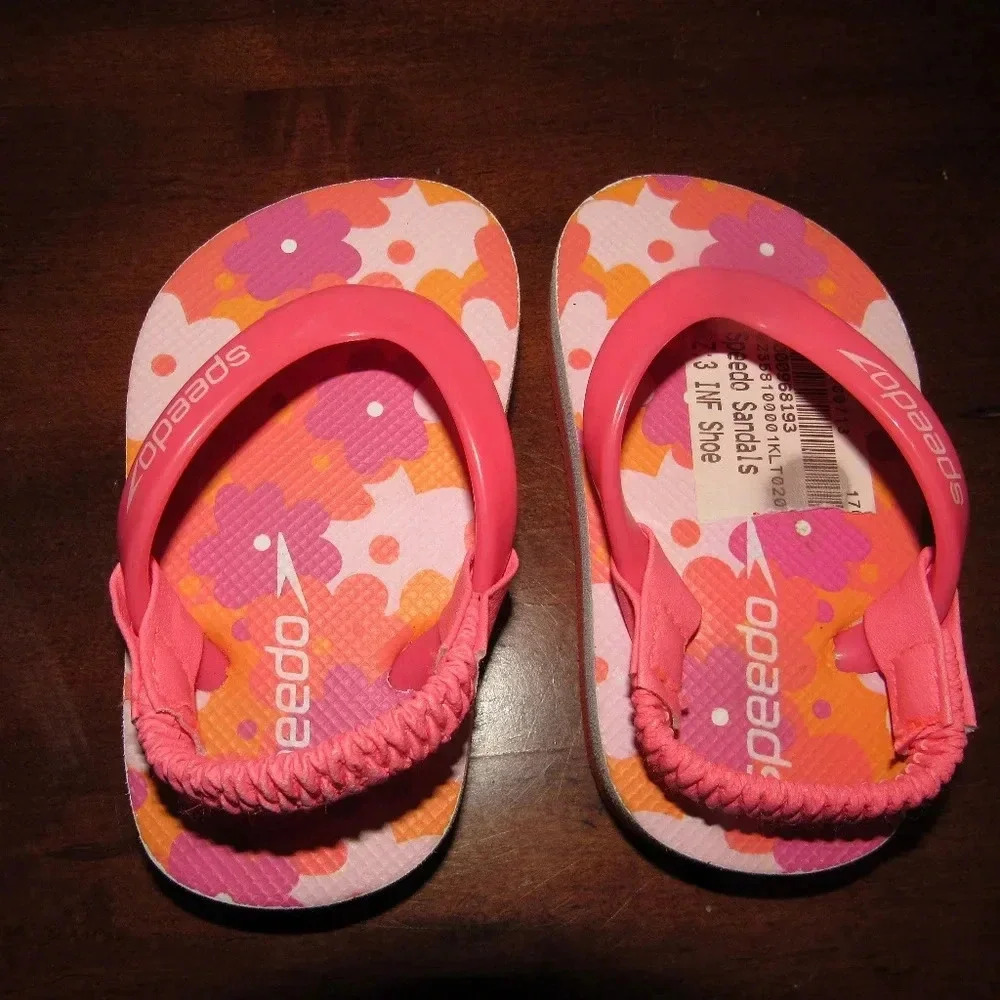 NWT SPEEDO Toddler Girls Flip Flops Sandals Sz 3-4